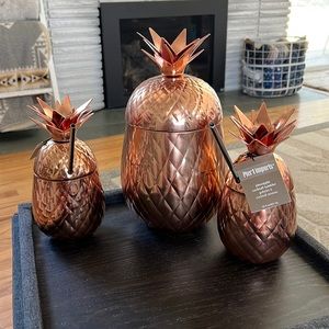 Pier1 Pineapple copper cocktail tumbler 🍍 🍹 NWT 22oz